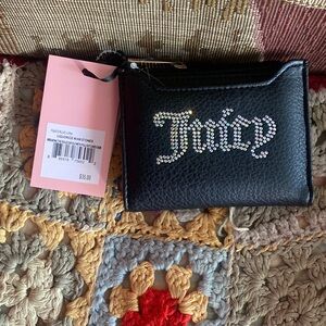 Juicy Couture liquorice with ab stones black wallet NWT